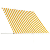 Retractable Awning 200x150 cm Yellow and White - Top-Down View
