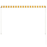 Retractable Awning 200x150 cm Yellow and White - 45-Degree Angle