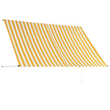 Retractable Awning 250x150 cm Yellow and White - Top-Down View