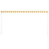 Retractable Awning 250x150 cm Yellow and White - 45-Degree Angle
