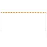 Retractable Awning 300x150 cm Yellow and White - 45-Degree Angle