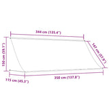 Retractable Awning 350x150 cm Cream - Low Angle