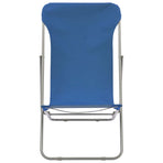 Folding Chairs 2 pcs Steel and Oxford Fabric Blue