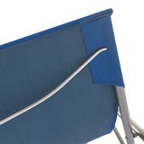 Folding Beach Chairs 2 pcs Steel and Oxford Fabric Blue - Close-Up Angle
