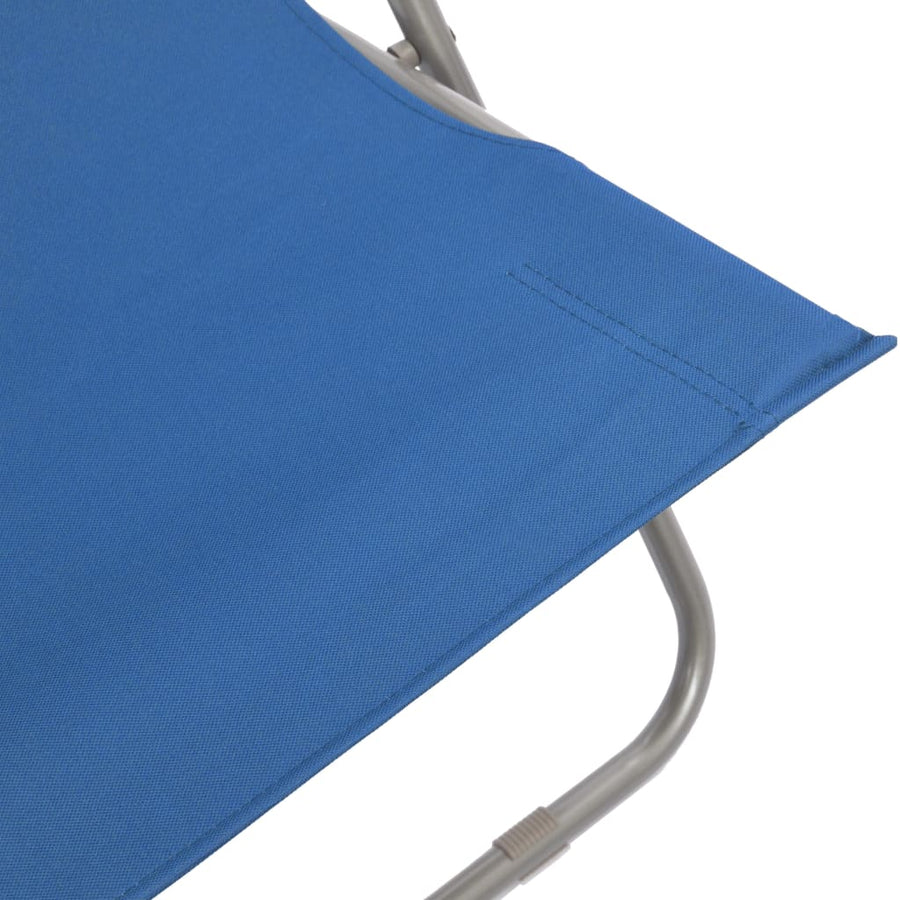 Folding Chairs 2 pcs Steel and Oxford Fabric Blue