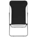 Folding Chairs 2 pcs Steel and Oxford Fabric Black