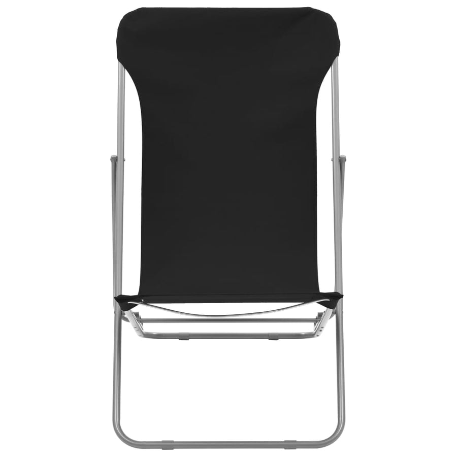 Folding Chairs 2 pcs Steel and Oxford Fabric Black