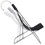 Folding Chairs 2 pcs Steel and Oxford Fabric Black