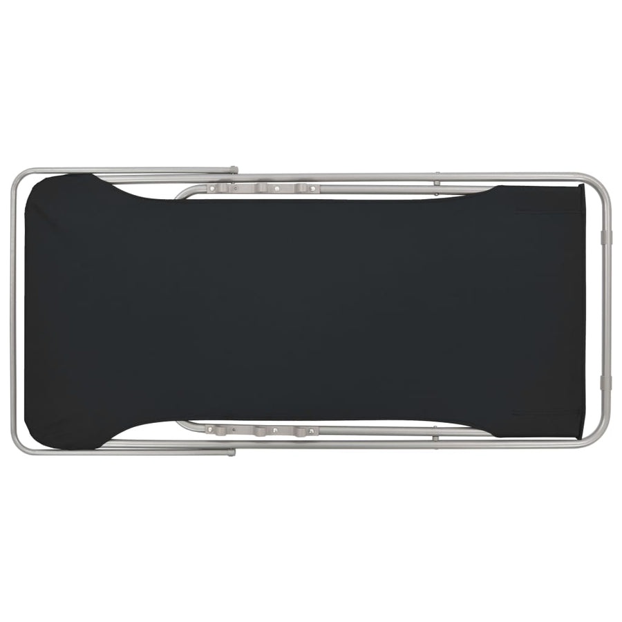 Folding Chairs 2 pcs Steel and Oxford Fabric Black