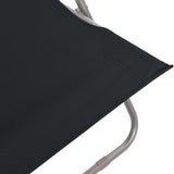 Folding Beach Chairs 2 pcs Steel and Oxford Fabric Black - Low Angle