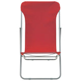 Folding Beach Chairs 2 pcs Steel and Oxford Fabric Red
