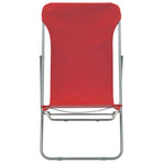 Folding Chairs 2 pcs Steel and Oxford Fabric Red