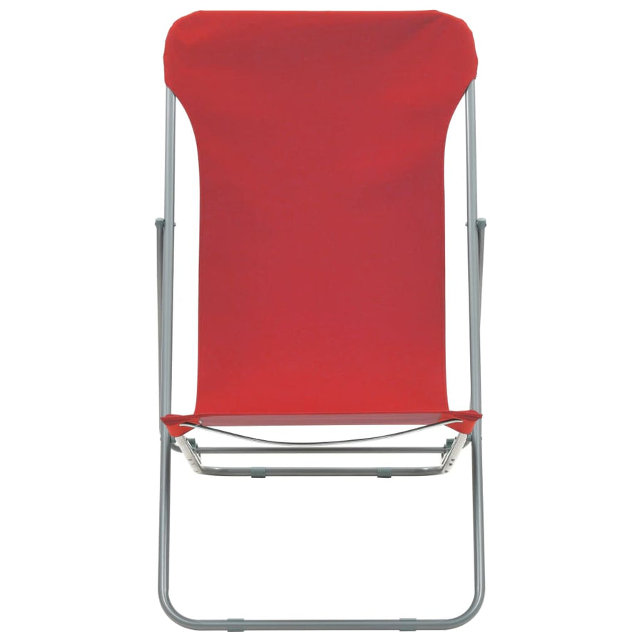 Folding Chairs 2 pcs Steel and Oxford Fabric Red