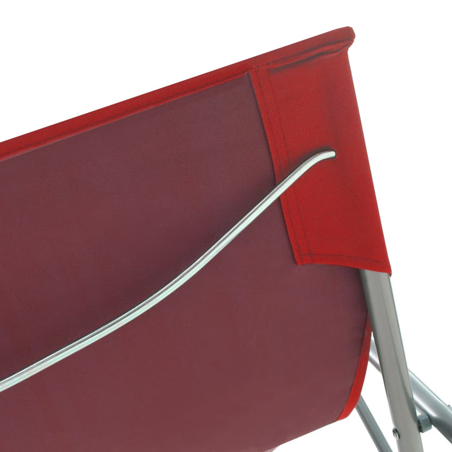 Folding Chairs 2 pcs Steel and Oxford Fabric Red