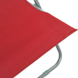 Folding Beach Chairs 2 pcs Steel and Oxford Fabric Red - Low Angle