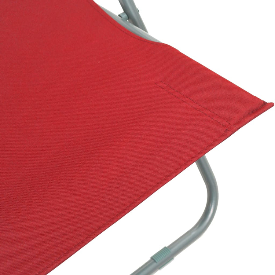 Folding Chairs 2 pcs Steel and Oxford Fabric Red