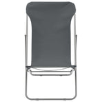 Folding Chairs 2 pcs Steel and Oxford Fabric Grey