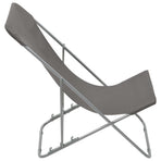 Folding Chairs 2 pcs Steel and Oxford Fabric Grey