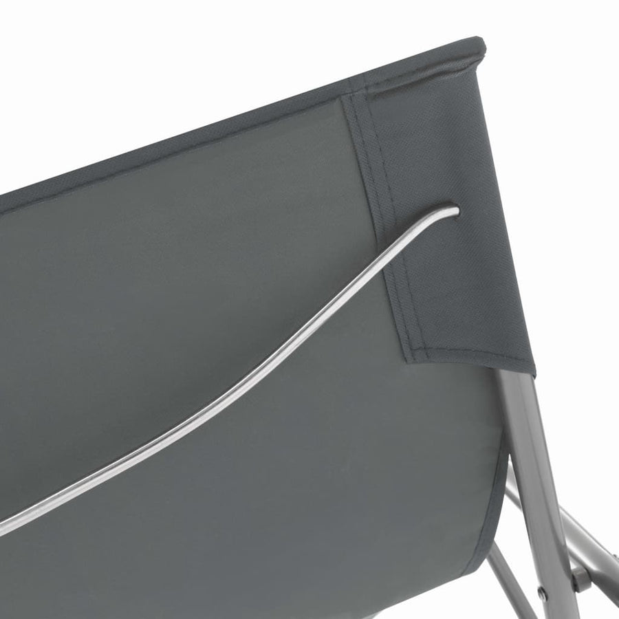 Folding Chairs 2 pcs Steel and Oxford Fabric Grey