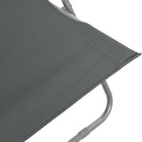 Folding Beach Chairs 2 pcs Steel and Oxford Fabric Grey - Low Angle