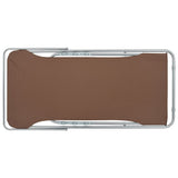 Folding Beach Chairs 2 pcs Steel and Oxford Fabric Brown - Rear View