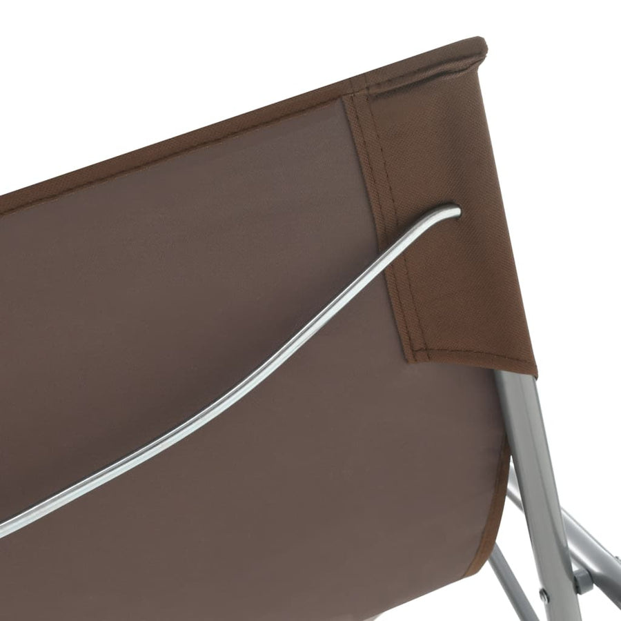 Folding Chairs 2 pcs Steel and Oxford Fabric Brown