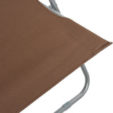 Folding Beach Chairs 2 pcs Steel and Oxford Fabric Brown - Low Angle