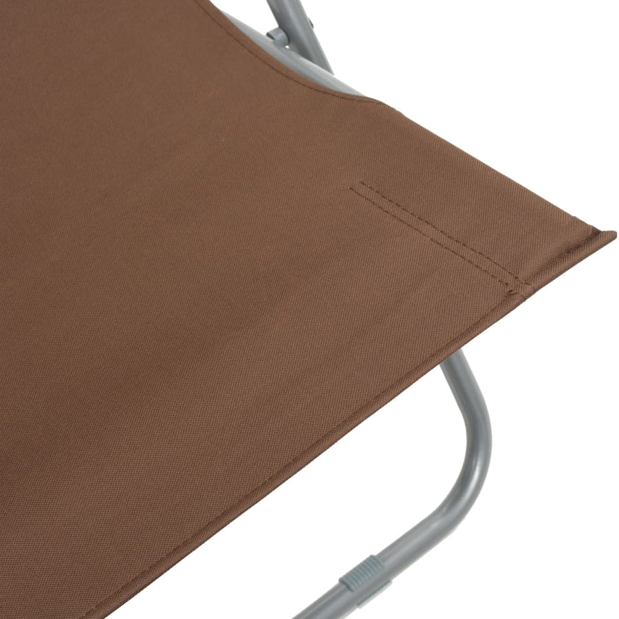 Folding Chairs 2 pcs Steel and Oxford Fabric Brown