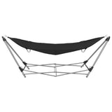 Hammock with Foldable Stand Black - Side View