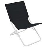 Folding Beach Chairs 2 pcs Black - Front View