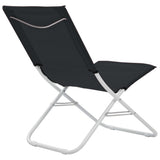 Folding Beach Chairs 2 pcs Black
