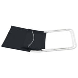 Folding Beach Chairs 2 pcs Black