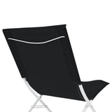 Folding Beach Chairs 2 pcs Black - Close-Up Angle