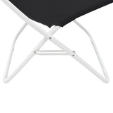 Folding Beach Chairs 2 pcs Black