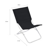 Folding Beach Chairs 2 pcs Black