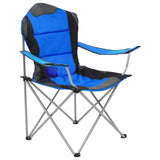 Folding Camping Chairs 2 pcs 96x60x102 cm Blue - Front View