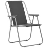Folding Camping Chairs 2 pcs 52x59x80 cm Grey - Front View