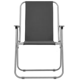 Folding Camping Chairs 2 pcs 52x59x80 cm Grey - Side View
