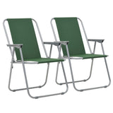 Folding Camping Chairs 2 pcs 52x59x80 cm Green