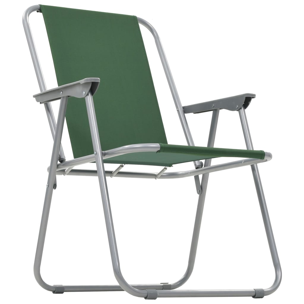 Folding Camping Chairs 2 pcs 52x59x80 cm Green
