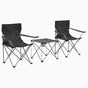 Camping Table and Chair Set 3 Pieces Grey