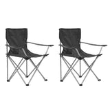 Camping Table and Chair Set 3 Pieces Grey - Front View