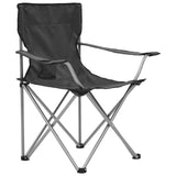 Camping Table and Chair Set 3 Pieces Grey - Side View