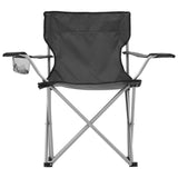 Camping Table and Chair Set 3 Pieces Grey - Top-Down View