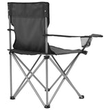 Camping Table and Chair Set 3 Pieces Grey - Close-Up Angle