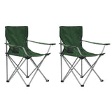 Camping Table and Chair Set 3 Pieces Green - Side View