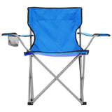 Camping Table and Chair Set 3 Pieces Blue - Side View