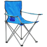 Camping Table and Chair Set 3 Pieces Blue - Top-Down View