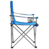 Camping Table and Chair Set 3 Pieces Blue - 45-Degree Angle