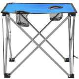 Camping Table and Chair Set 3 Pieces Blue - Low Angle